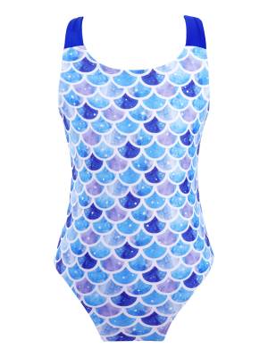 Kids Girls Sleeveless Unicorn Pattern One-Piece Swimsuit