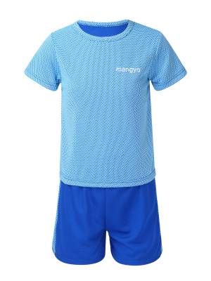 Kids 2pcs Round Neck Short Sleeves T-shirt and Shorts Set Sports Suits