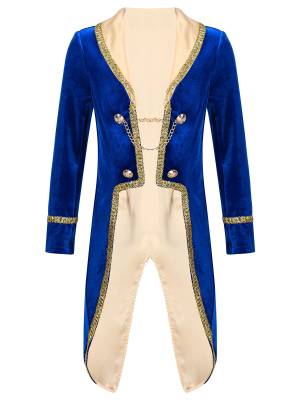 Kids Boys Vintage Royal Court Prince Cosplay Long Sleeves Tuxedo Coat front image