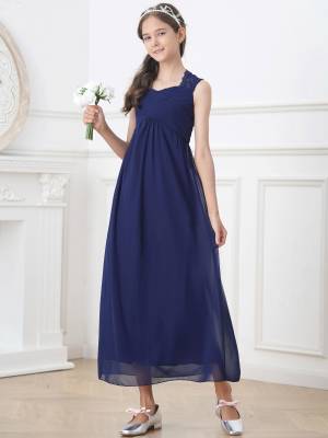 Kids Girls Lace & Chiffon Junior Bridesmaid Dress front image