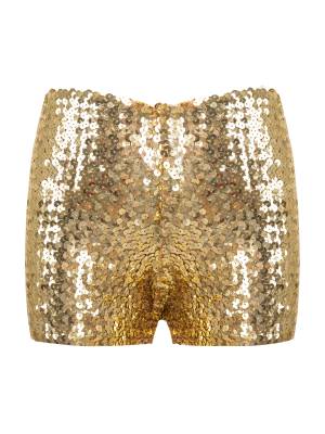 Kids Allover Sequins Solid Color Jazz Dance Shorts front image