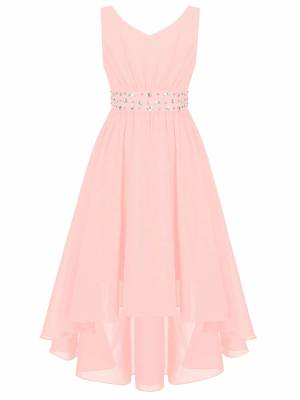 Kids Girls V Neck Party Tank Dresses