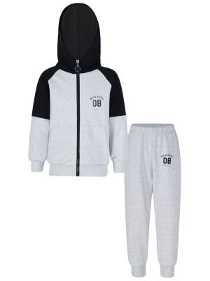 Kids Boys 2pcs Long Sleeve Zip-up Hooded Sweatshirt Jogging Pants Sports Set