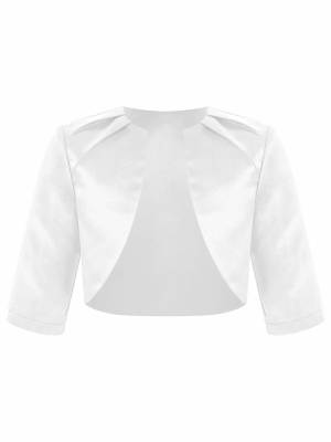 Kids Girls 3/4 Sleeves Party Dresses Bolero Cardigan front image