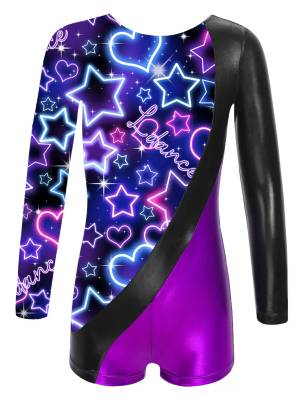 Kids Girls Long Sleeve Stars and Unicorns Print Jumpsuit