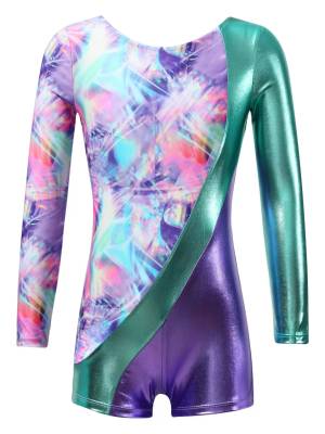 Kids Girls Long Sleeve Stars and Unicorns Print Jumpsuit front image