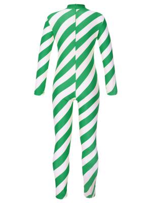 Kids Christmas Turtleneck Long Sleeve Stripe Jumpsuit