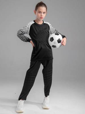 Kids Boys 2Pcs Long Sleeve Color Block Goalkeeper Football Sets front image