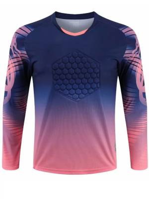 Kids Boys Long Sleeve Protective Padded Football Goalie T-Shirt
