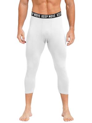 Men Low Waist Skinny Calf Length Moisture-wicking Sports Leggings