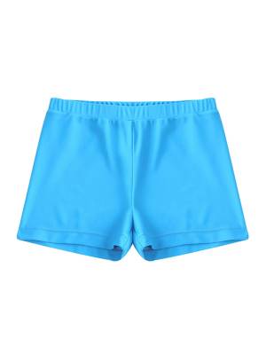 Kids Girls Solid Elastic Waistband Swimming Shorts front image