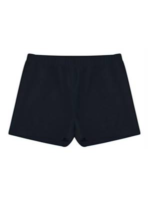 Kids Girls Solid Elastic Waistband Swimming Shorts front image
