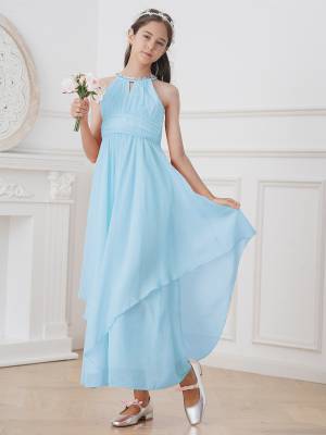 Toddler/Kids Girls Sequined Halter Ruffled Dress front image