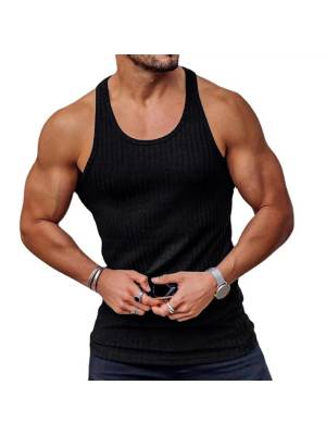 Men U Neck Sleeveless Racer Back Tank Top
