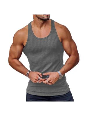 Men U Neck Sleeveless Racer Back Tank Top front image