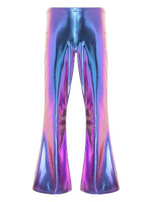 Men Shiny Metallic Bell Bottom Disco Pants front image