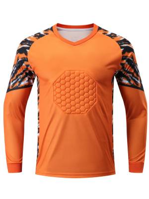 Kids Boys Long Sleeve Protective Sponge Pads  Football Goalkeeper Sport Top