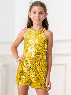 Kids Girls Allover Sequin Tank Top Jumpsuits front image