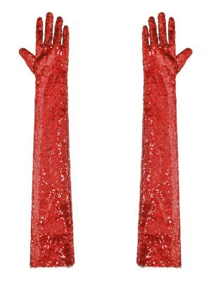 Women Sequin Mesh Vintage 1920s Long Gloves front image