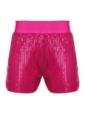 Kids Girls Allover Sequins Jazz Dance Shorts