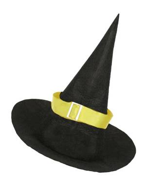 Kids Girls Witch Pointed Hat with Ribbon and Buckle for Halloween front image