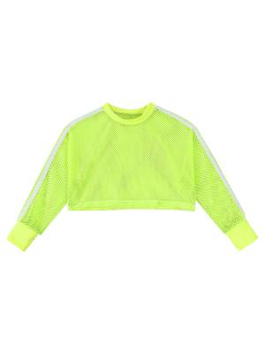 Kids Girls Long Sleeve Mesh Dance Crop Top front image