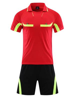 Men 2pcs Short Sleeve T-shirt and Shorts Soccer Referee Set