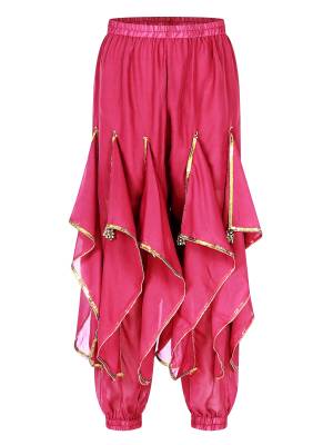 Women Sequin Ruffles Beaded Chiffon Belly Dance Pants