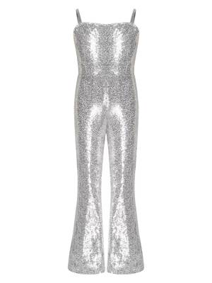 Kids Girls Character Cosplay Costume Sequins Jumpsuit front image