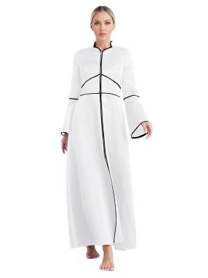 Women Church Clergy Robe Long Sleeves A-Line Maxi Worship Dance Dress front image