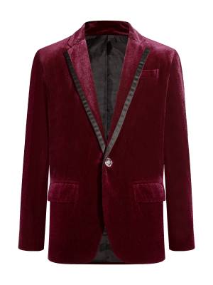 Kids Boys Long Sleeve Velvet One Button Prom Tuxedo Blazer