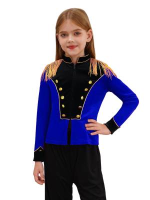 Kids Halloween Circus Ringmaster Costume Long Sleeve Tassel Velvet Jacket front image