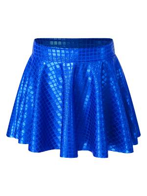 Women Shiny Plaid Sequins A-line Pleated Skirt for Cheerleading Dance front image