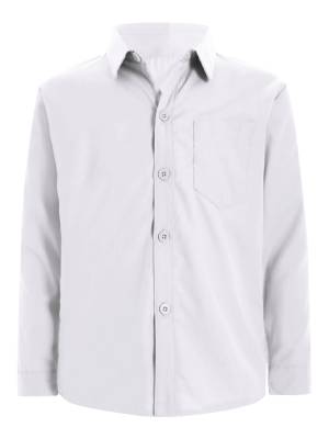 Kids Boys Long Sleeve Solid Color Button-Down Shirt front image