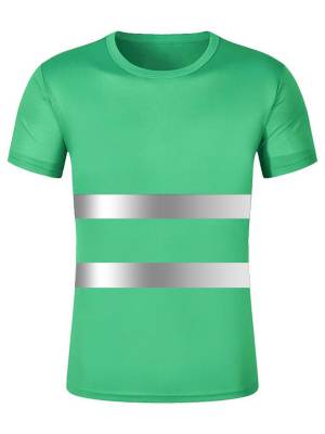 Men Round Neck Short Sleeve Reflective T-shirt for Cycling