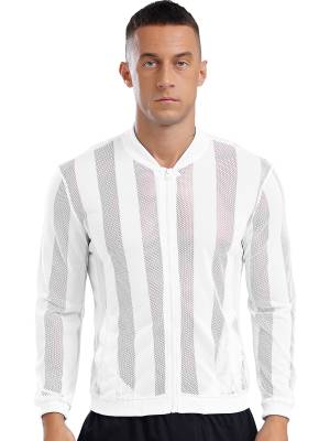 Men Stand Collar Long Sleeve Zipper Sun Protection Sports Jacket