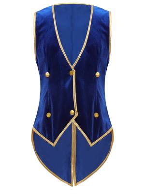 Kids Boy Vintage Medieval Velvet Victorian Gentleman Tuxedo Vest front image