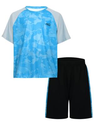 Kids Boys 2pcs Quick-Drying Short Sleeve T-Shirt and Shorts Sports Set