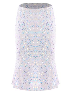 Kids Girls Sequins A-Line Fishtail Midi Skirts for Birthday Party front image