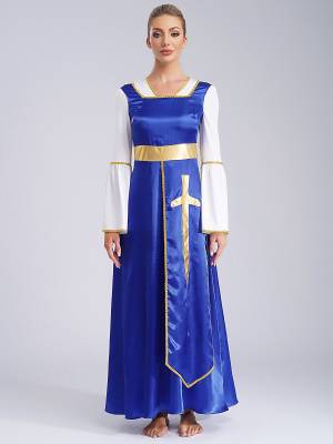 Women Sleeveless Square Neck Liturgical Praise Dance Maxi Dress front image