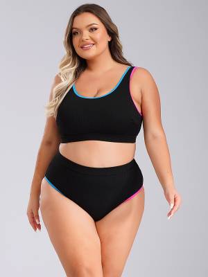 Women Two Pieces Plus Size Tie-Dye Tankini Set