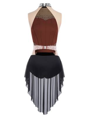 Women Lyrical Dance Dress Neck Sleeveless Backless