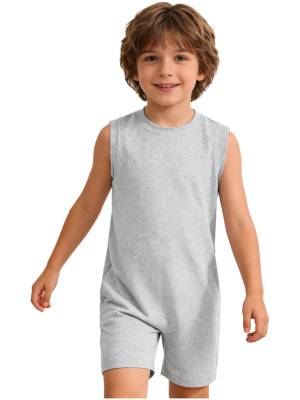 Kids Adaptive Romper Sleeveless Back Zipper Sensory Friendly for Special Needs front image