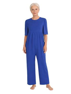 Women Adaptive Anti-Strip Jumpsuit Secure Back Zipper for Alzheimer's & Dementia front image