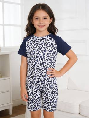 Kids Special Needs Adaptive Clothing Cute Printed Anti-strip Jumpsuit front image