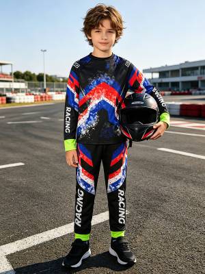 Boys Motocross 2-Piece Jersey & Pants Set for Off-Road & Mountain Biking front image