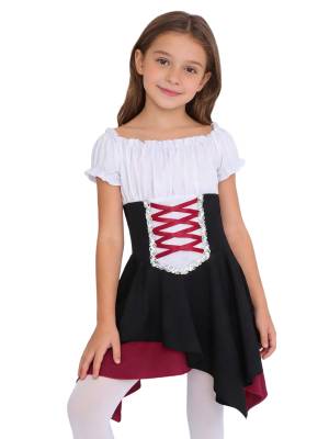 Girls Medieval Renaissance Dress Vintage Halloween Carnival Costume front image